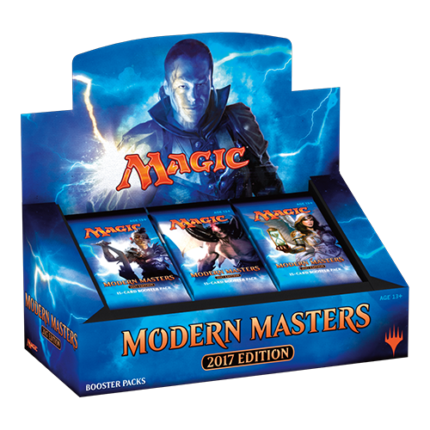 MTG Modern Masters 2017 Booster Box MTG Modern Masters 2017 Booster Box MTG Modern Masters 2017 Booster Box by Wizards of the Coast / Hasbro Sold out £180.00 SKU WTCC19310000 Quantity Share this: Share on Facebook Tweet on Twitter Share on LinkedIn Pin on Pinterest Contains 24 Modern Masters 2017 booster packs. Modern Masters 2017 Edition takes players back to some of the most remarkable sets from recent history, representing everything from Eighth Edition through Magic 2014–including trips through Innistrad and Return to Ravnica. Featuring new artwork on a number of cards, every card in Modern Masters 2017 Edition can be added to your favorite Modern-format decks. But first, enjoy a fresh Limited experience that combines some of Magic's most iconic cards in new ways.